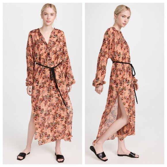 A.L.C Palma Belted Coverup Maxi Cotton/silk Dress - Picture 1 of 4